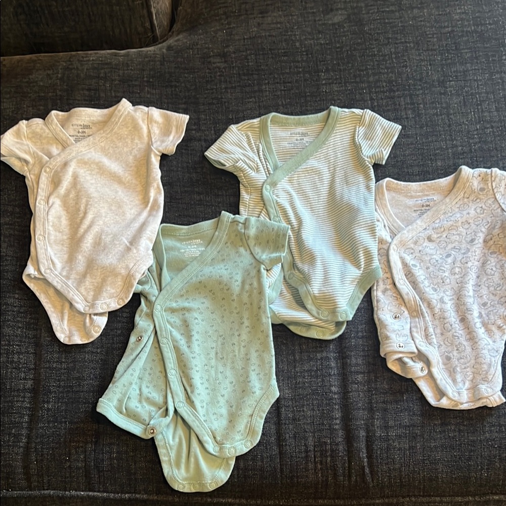 Mint and White Baby One Piece Set
